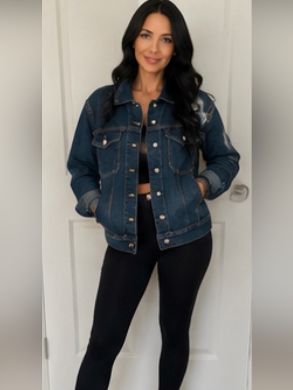 Women's Denim Jacket - Dark Blue